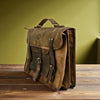 Bovine Leather Briefcase - Olive