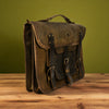 Bovine Leather Briefcase - Olive