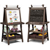 3 in 1 Double-Sided Storage Art Easel-Brown