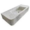 Carrara White Marble Wall-mount Bathroom Vanity Ribbed Textured Front (W)16