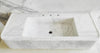 Carrara White Marble Wall-mount Bathroom Vanity Ribbed Textured Front (W)16