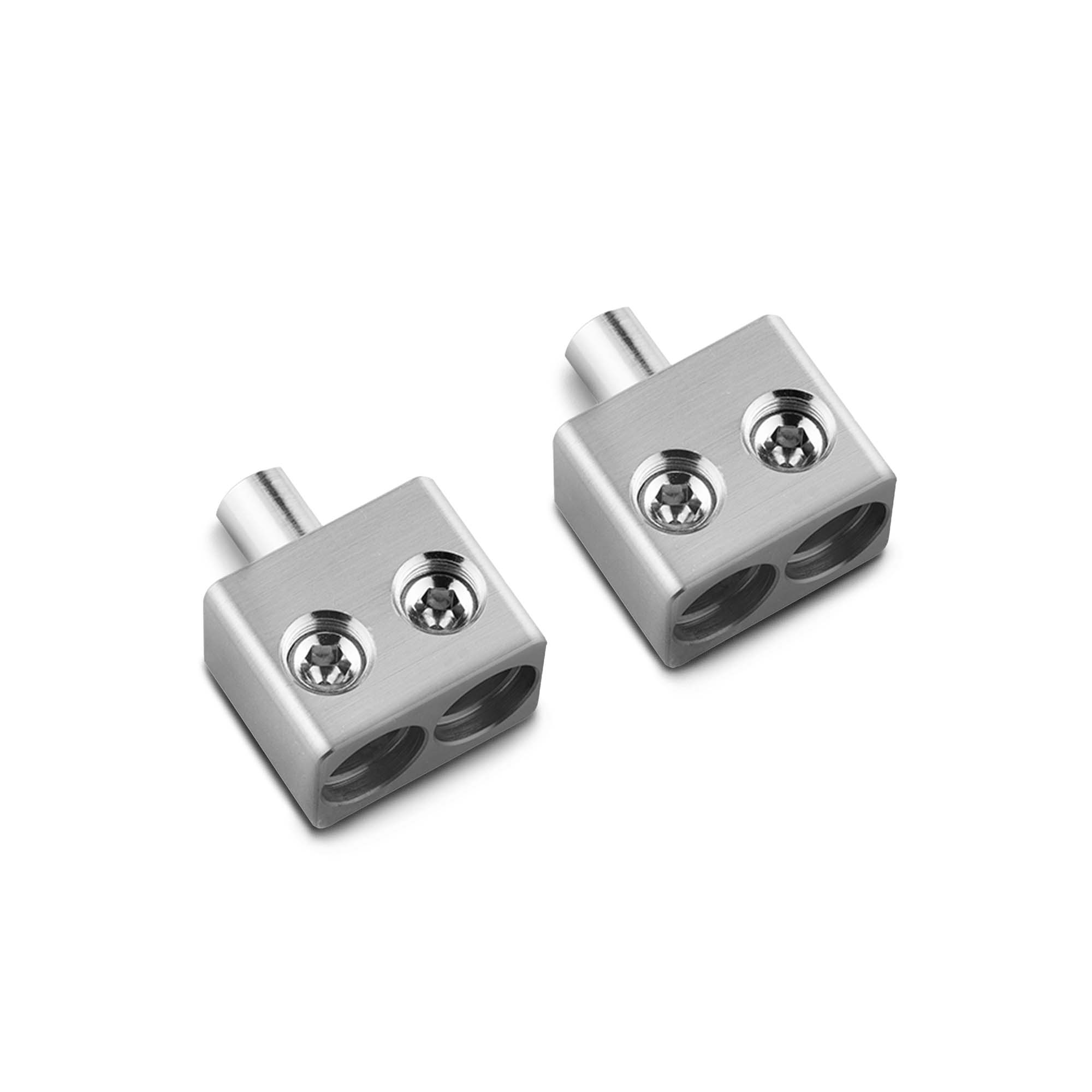 Dual 1/0-GA to 1/0-GA Amp Input Reducers with Offset Stub – Perfect Stock