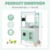 Double-sided Pretend Play Kitchen with Remote Control and LED Light Bars-Green