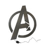 Wooden Avengers-Inspired Logo with LED Backlighting