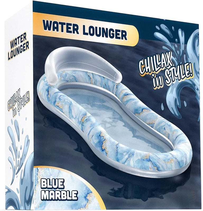 Pool Floaties Adult Size, Heavy Duty Raft Water Lounger Recliner Inflatable Float for Swimming Pool