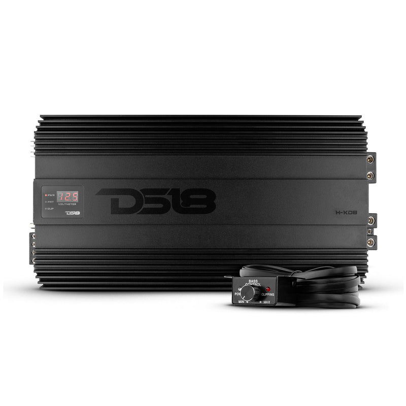 HOOLIGAN KO 1-Channel Amplifier with Voltmeter 8000 Watts Rms @ 1-Ohm Made In Korea Black