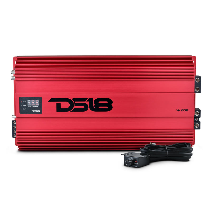 HOOLIGAN KO 1-Channel Amplifier with Voltmeter 8000 Watts Rms @ 1-Ohm Made In Korea Red
