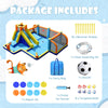 Giant Soccer Themed Inflatable Water Slide Bouncer with Splash Pool without Blower