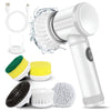 Cordless Electric Spin Scrubber Ð Handheld Dish Washing Brush with 5 Replaceable Heads