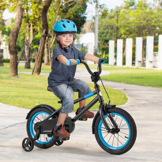 Kids Bike with Adjustable Handlebar and Saddle Black-14 inches