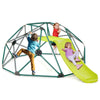 Kids Climbing Dome with Slide and Fabric Cushion for Garden Yard-Green
