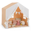 Kid's Play Tent with Washable Cotton Mat and Flag Banner-Orange