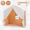 Kid's Play Tent with Washable Cotton Mat and Flag Banner-Orange