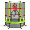 55 Inch Kids Recreational Trampoline Bouncing Jumping Mat with Enclosure Net-Green