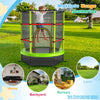 55 Inch Kids Recreational Trampoline Bouncing Jumping Mat with Enclosure Net-Green