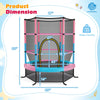 55 Inch Kids Recreational Trampoline Bouncing Jumping Mat with Enclosure Net-Pink