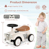 Kids Sit to Stand Vehicle with Working Steering Wheel and Under Seat Storage-White
