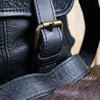 Leather Hide Laptop Bag - Black (Buckles)