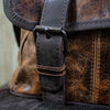 Leather Hide Laptop Bag - Rustic Chestnut and Dark Brown (Buckles)