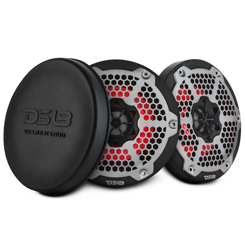 6.5” Marine 2-Way Hybrid Speaker with RGB LED, Compression Driver and Neodymium Magnet | 250W RMS 4-Ohm