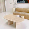 Troia Light Travertine Oval Shape Coffee Table Filled and Polished (W)24