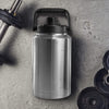 Insulated 1 Gallon Water Bottle with Sleeve - Stainless Steel Wide Mouth Growler with Tactical Carrying Bag - Insulation for Hot/Cold Drinks (128oz)