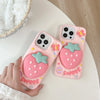 Sweet Strawberry Telescopic Bracket Phone Case