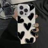 Black Polka Dot Pattern Lens Protect Plating Shockproof Cover Phone Case