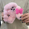 3D Pink Bow Long Ear Bunny Cartoon Cute Phone