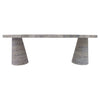 Silver Travertine Vein-cut Coffee Table Conic legs Honed (W)24