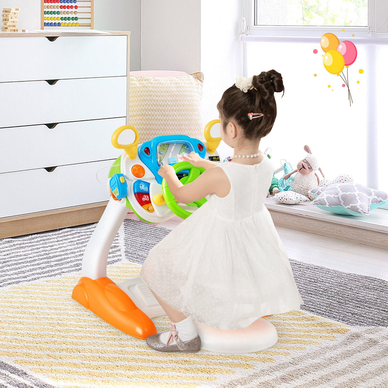 Kids Steering Wheel Pretend Play Toy Set with Lights and Sounds