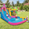 Inflatable Bounce Castle with Long Water Slide and 735W Blower