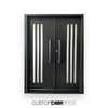 Alta double doors with slim frosted glass