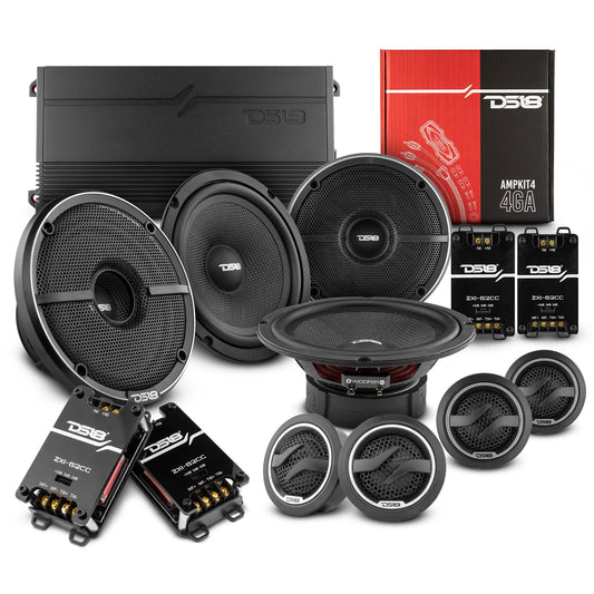 DS18 2006-2020 Honda Civic Front and Back Doors Sedan Speaker Good Upgrade/Replacement Package 900 Watts