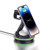 Foldable 4-in-1 Magnetic Wireless Charging Station with 7-Color Night Light for iPhone, Apple Watch & AirPods