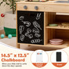 Wooden Barbecue Grill Playset with Chalkboard and Sink and Cabinet-Natural