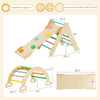 5-in-1 Wooden Kids Climber Toys with Triangle Arch Ramp-Multicolor