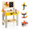 Wooden Pretend Play Workbench Set with Blackboard for Toddlers Ages 3+