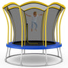 8 Feet Outdoor Unique Flower Shape Trampoline with Enclosure Net-Yellow