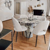 Calacatta Viola Marble Round Dining Table with Round Marble Legs (D)48