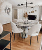 Calacatta Viola Marble Round Dining Table with Round Marble Legs (D)48