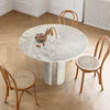 Carrara White Marble Round Dining Table with Round Marble Legs (D)48
