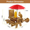 GBruno Squirrel Feeder Wooden Squirrel Picnic Table