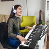 61Keys Foldable Electronic Piano Keyboard With Micro Audio Sustain Pedal Music Stand Storage Bag Portable Wireless MiDi Connection Keyboard For Beginn
