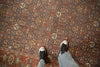 RESERVED 10.5x13.5 Vintage Distressed Mahal Carpet