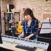 Folding Piano Keyboard 88 Keys Rechargeable Full Size Semi Weighted Piano Digital Electronic Piano with LCD Screen Carry Bag Mic Sheet Music Stand Sti