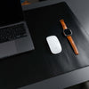 Jersey Black Leather Desk Pad for Office and Home