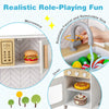 Kids Kitchen Playset with Lights Sounds Microwave Stoves Sink Oven and Cooking Accessories-White