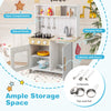 Kids Kitchen Playset with Lights Sounds Microwave Stoves Sink Oven and Cooking Accessories-White