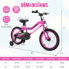 16 Inch LED Lighted Kids Bike with Training Wheels and Headlight for Ages 4-7 Years-16 inches